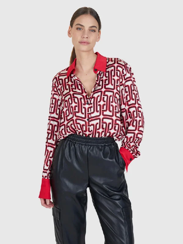 Marc Aurel Blouse in Chain Print Casual Stripe Blouse