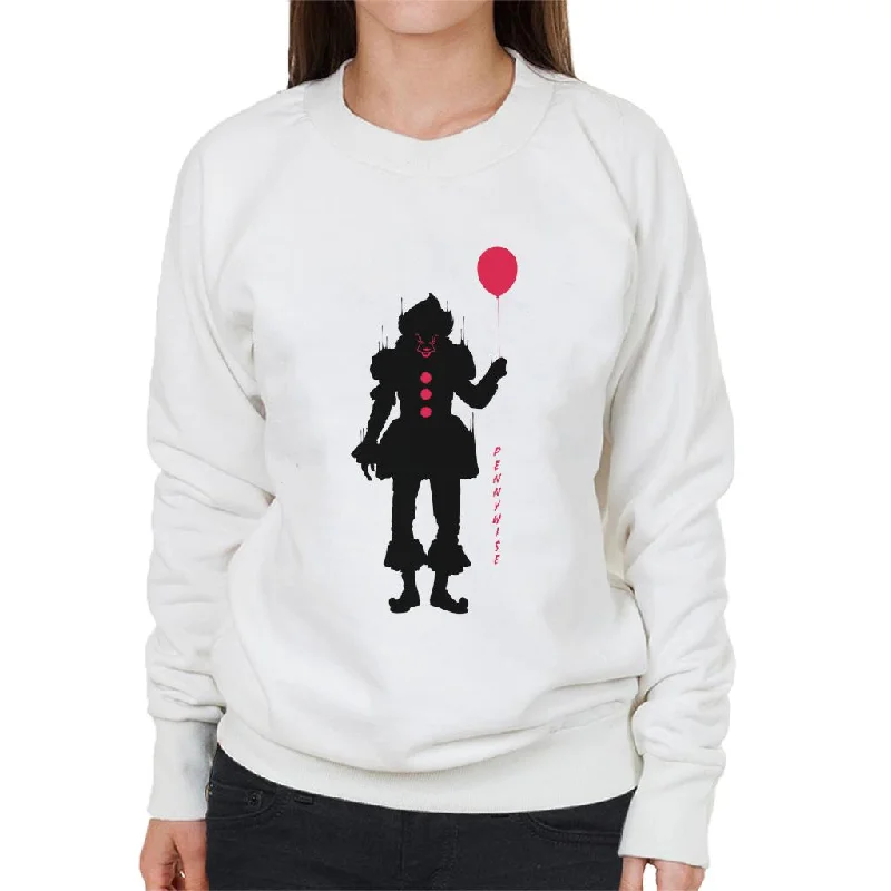 IT Halloween Pennywise Women's Sweatshirt Hoodie with Raglan Sleeves Sporty Comfortable