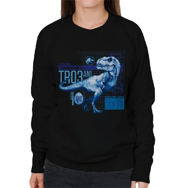 Jurassic Park T Rex Tr03 An1 Women's Sweatshirt Hoodie with Rhinestones Sparkly Elegant