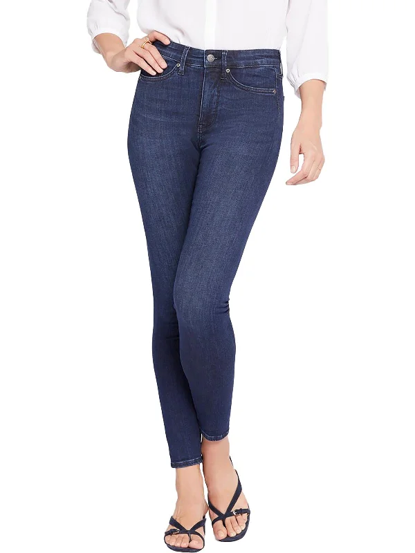 Ami Womens High-Rise Dark Wash Skinny Jeans Stylish High-Waisted Denim