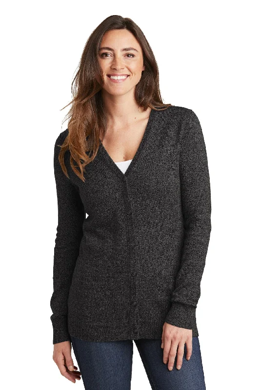 Port Authority ® Ladies Marled Cardigan Sweater. LSW415 Terry Terry Cloth Terry Knit