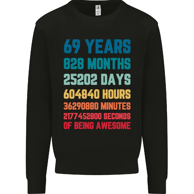 69th Birthday 69 Year Old Men's Sweatshirt - Celebrate in Style! Hoodie with High-Low Hem Asymmetrical Trendy