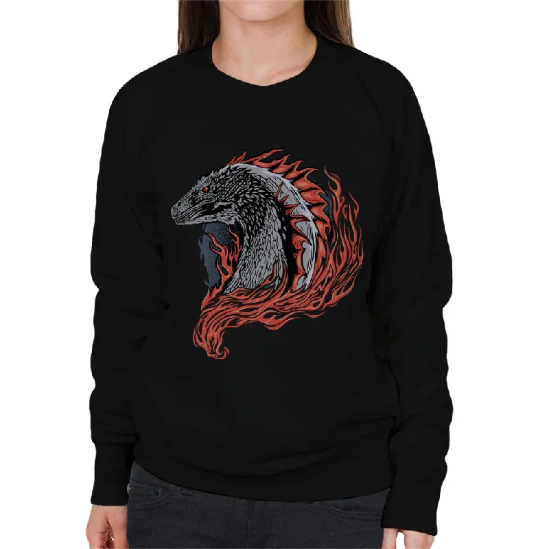 House Of The Dragon Flames Women's Sweatshirt Hoodie with Logo Branding Identity