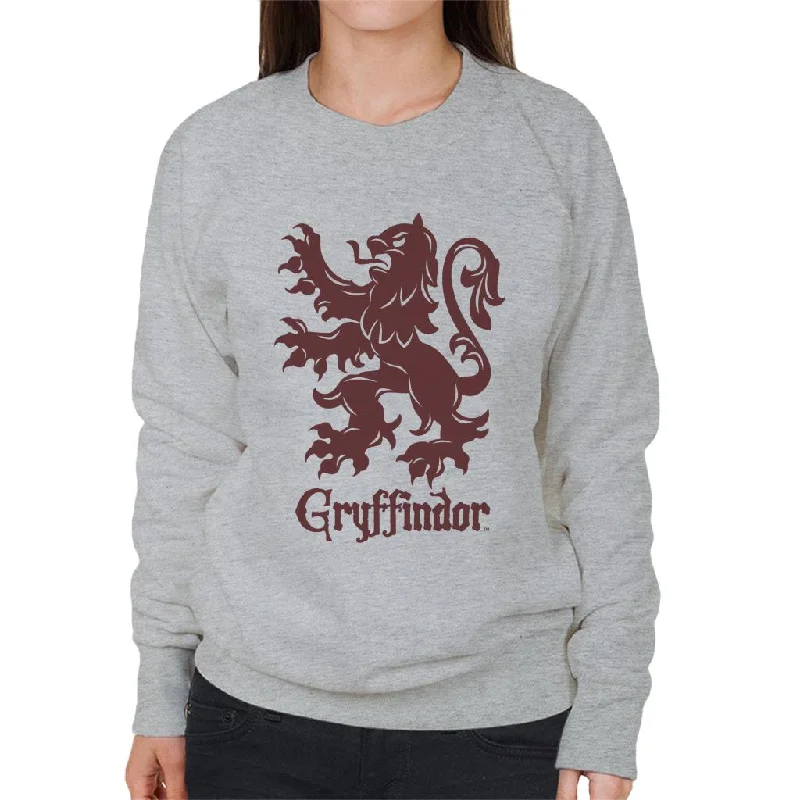 Harry Potter Quidditch Gryffindor Team Badge Women's Sweatshirt Hoodie with Drop Shoulder Relaxed Streetwear