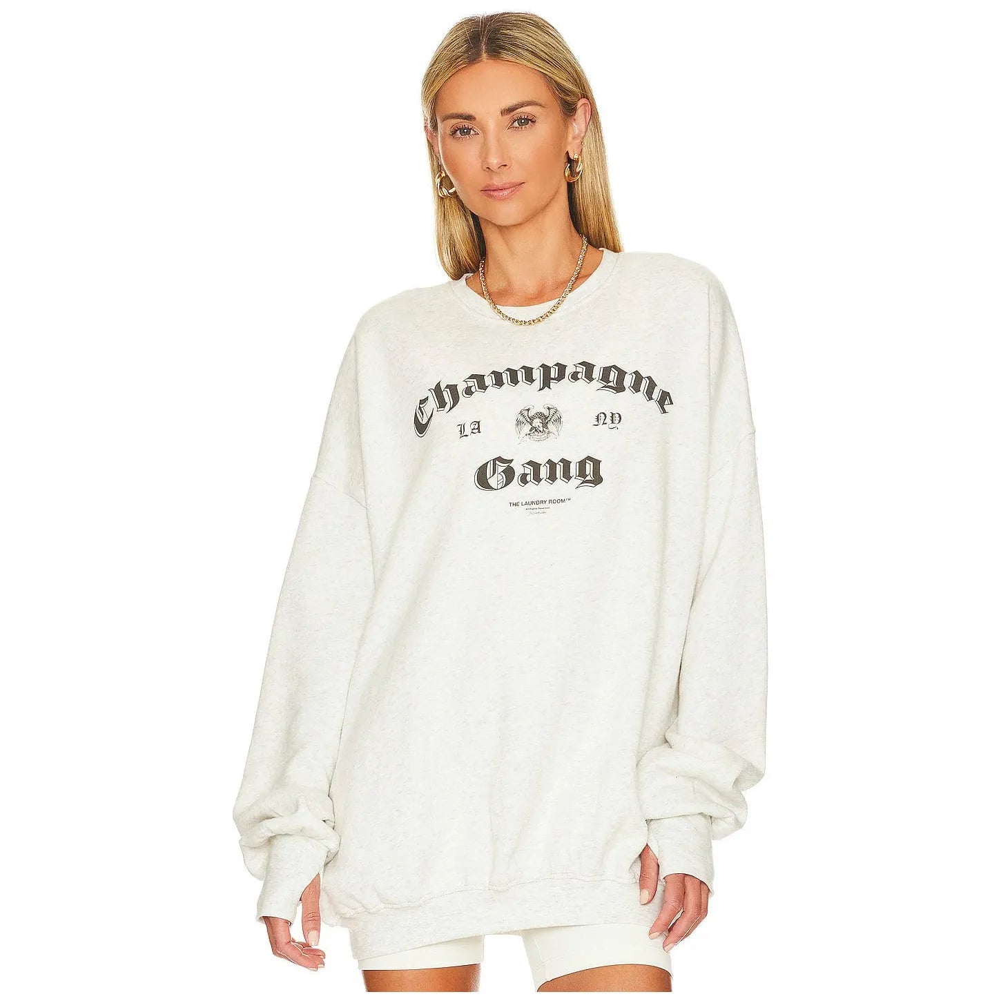 Laundry Room Champagne Gang Jumper Turtle Neck Boat Neck Asymmetrical Neck