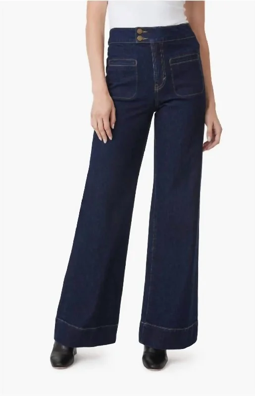 Cowgirl Wide Leg Jeans In Dark Wash Fashionable Jeggings Style Jeans