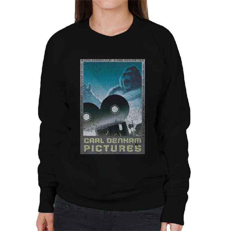 King Kong Carl Denham Pictures Women's Sweatshirt Hoodie with Batwing Sleeves Loose Dramatic