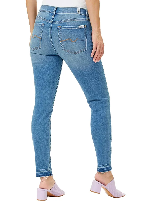 Gwenevere Womens Mid-Rise Ankle Skinny Jeans Trendy Skinny High-Waist Jeans