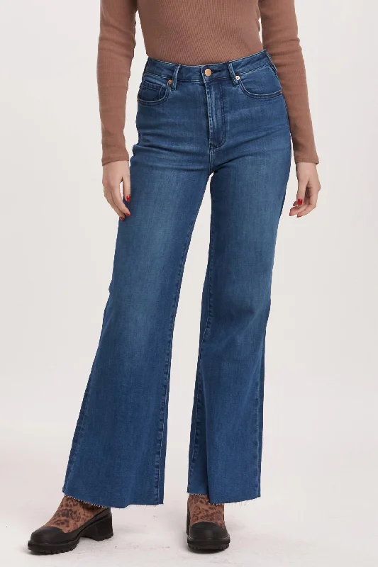 High Rise Fiona Wide Leg Jeans In Violet Blue Casual Light Wash Jeans