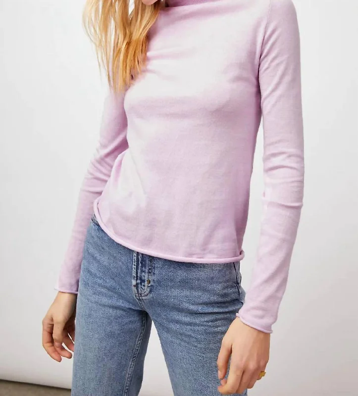 Womens Iris Sweater In Lilac Iron Safe Non-Iron Wrinkle Free