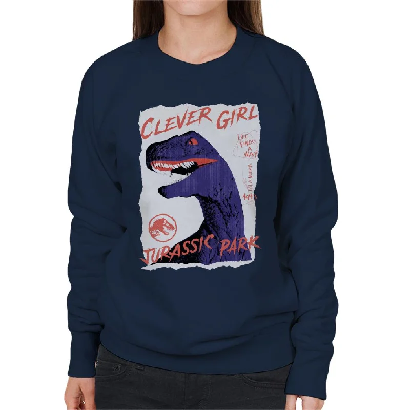 Jurassic Park Velociraptor Clever Girl Isla Nublar Women's Sweatshirt Hoodie with Emblem Brand Identity