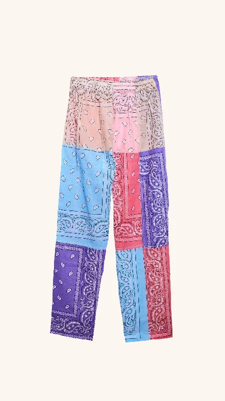 Bandana Multi Pants Elegant Wool Trousers