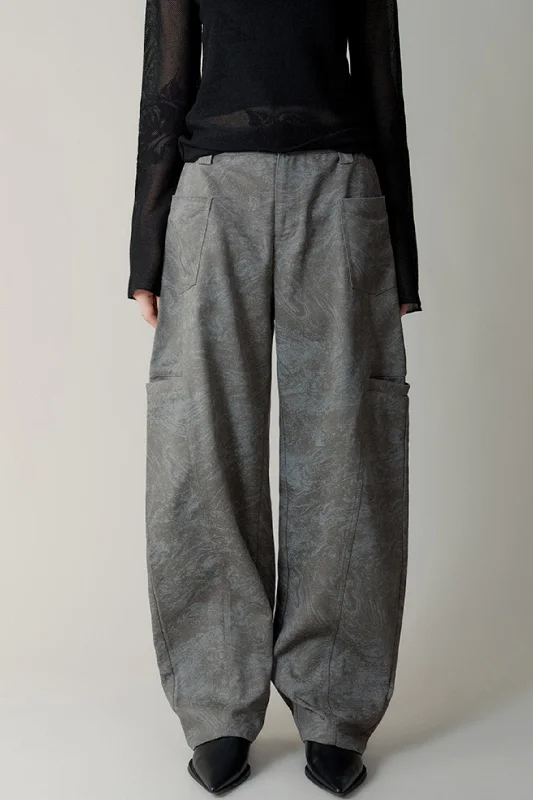 Marble Wide Leg Pants Casual Sweatpants Style