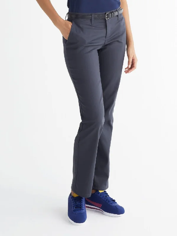 Ladies' Dickies Industrial Flat Front Pant - Charcoal Stretch Fit Pants