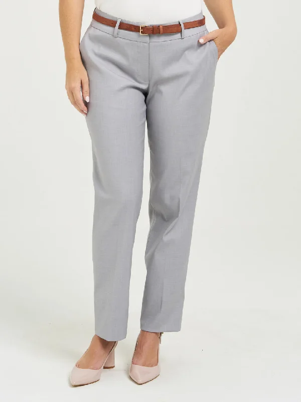 Ladies' Jordan Straight Leg Pant - Dove Grey High-Waist Trousers