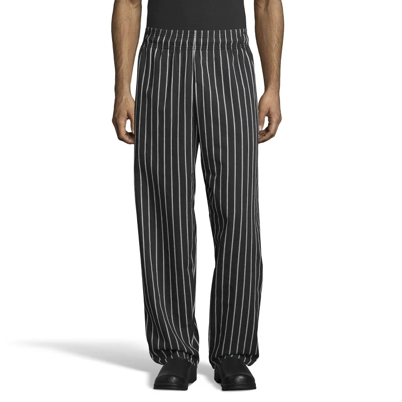 Classic Chef Pant - Black & White Stripe Slim-Fit Khaki Pants