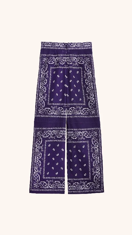 Bandana Purple Pants Formal Wide-Leg Pants