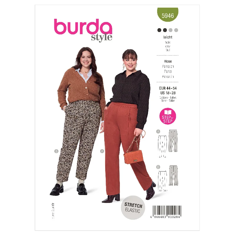 Burda Pattern 5946 Plus Size Skirt/Pants Sleek Black Pants