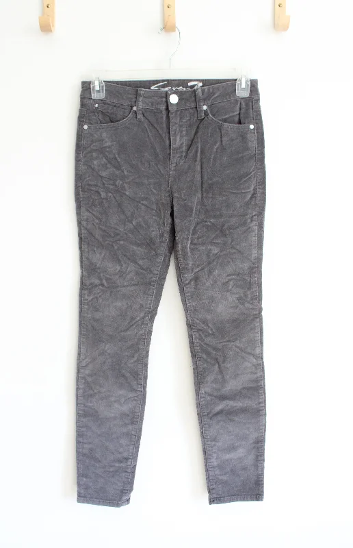 Seven7 Ultra High Rise Skinny Gray Corduroy Pants | 4 Relaxed Lounge Trousers