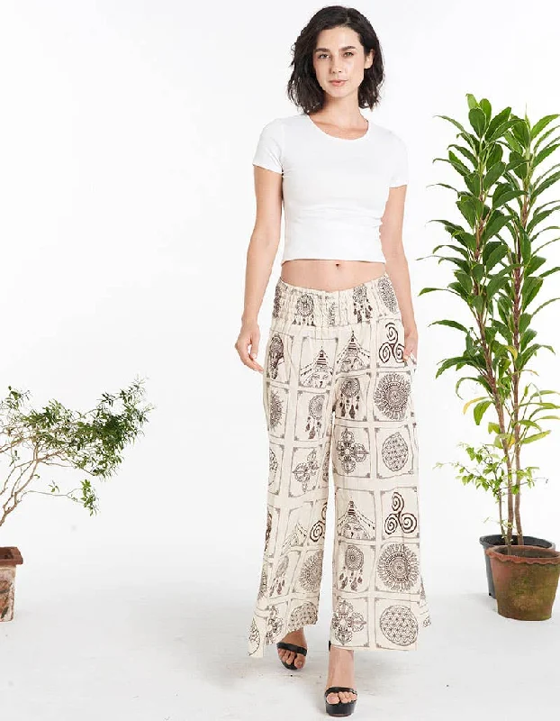 Chakras & Dreamcatcher Print Cotton Pants Casual Sweatpants Style