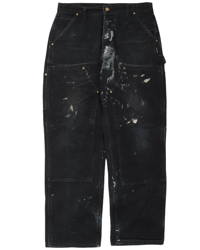 Carhartt Painted Double-Knee Carpenter Pants Relaxed High-Waist Trousers