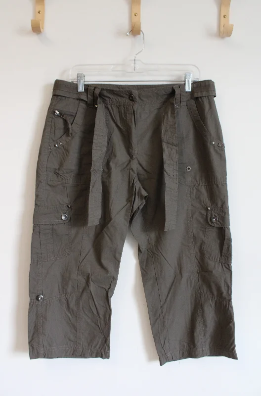 Dalia Collection Brown Cargo Capri Pants | 8 Chic Slim Fit Pants