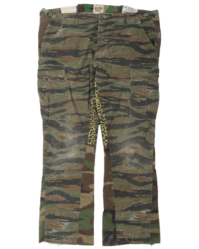 Unreleased Tiger Camo La Flare Cargo Pants Elegant Palazzo Trousers