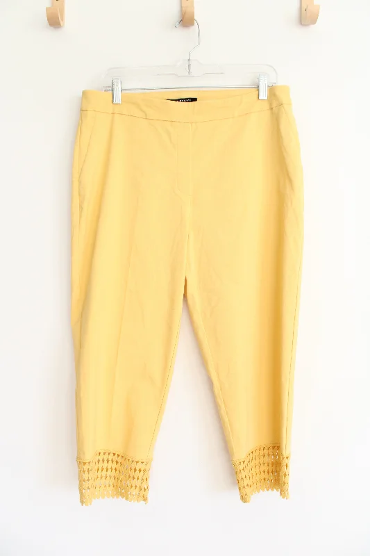 Zac & Rachel Yellow Capri Pants | 12 Soft Stretch Trousers