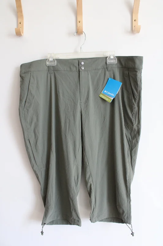 NEW Columbia Omni-Shield Green Capri Pants | 20W Chic Black Leggings