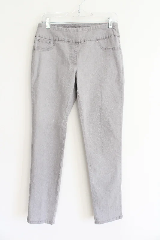 Ruby Rd. Gray Denim Pants | 4 Petite Comfortable Pleated Pants