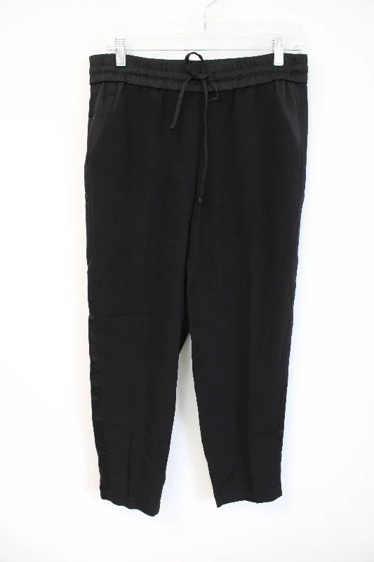 Ann Taylor Loose Black Elastic Waistband Pants | 6 Formal Linen Trousers