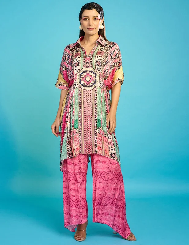 Bubble Gum Kaftan Pant High-Waist Trousers