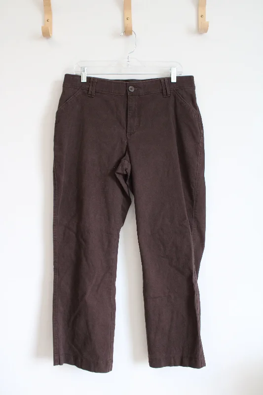 Lee Sinfully Soft Dark Brown Pants | 12 Petite Classic Pleated Pants