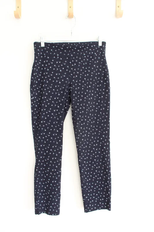 Orvis Navy & White Floral Pants | 6 Soft Stretch Leggings