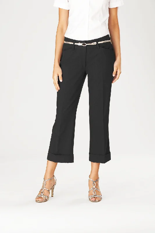 Ladies' City Crop Pant - Black High-Waist Jogger Pants