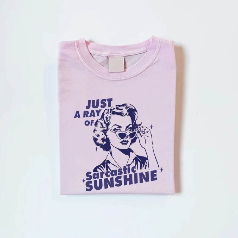 A Ray Of Sarcastic Sunshine Retro Women's T-shirt Real Fur Shearling Chenille