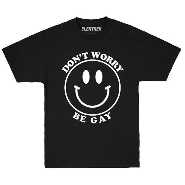 Don't Worry Be Gay - T-Shirt Hooded Caped Shawl Collar