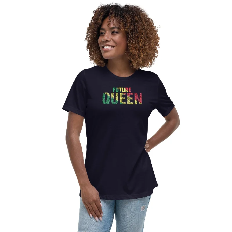 FUTURE QUEEN Women's Relaxed T-Shirt Terry Blend Velvet Blend Canvas Blend