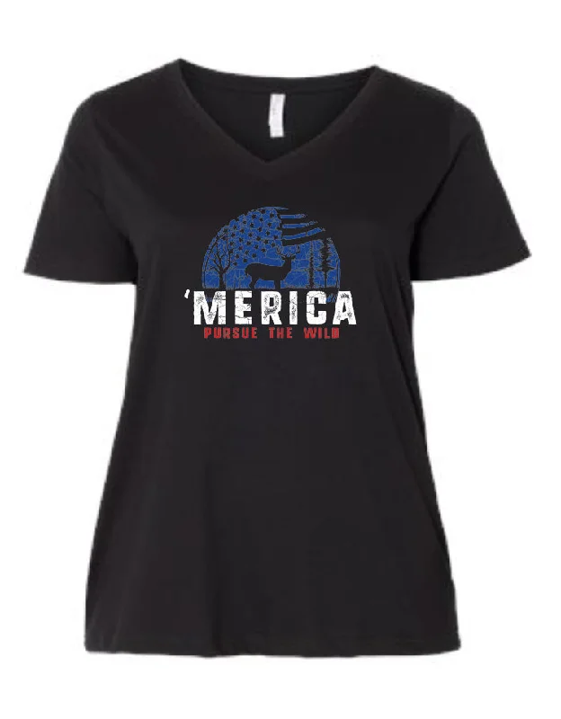 'Merica Whitetail Women's T-Shirt Casual Formal Business