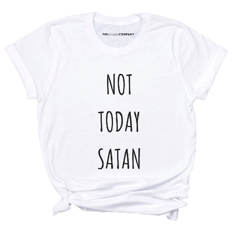 Not Today Satan Feminist T-Shirt Anti-Pilling Machine Wash Handmade