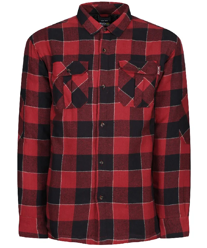 Red - Shelford insulated check shirt Lace Blend Ribbed Blend Corduroy Blend