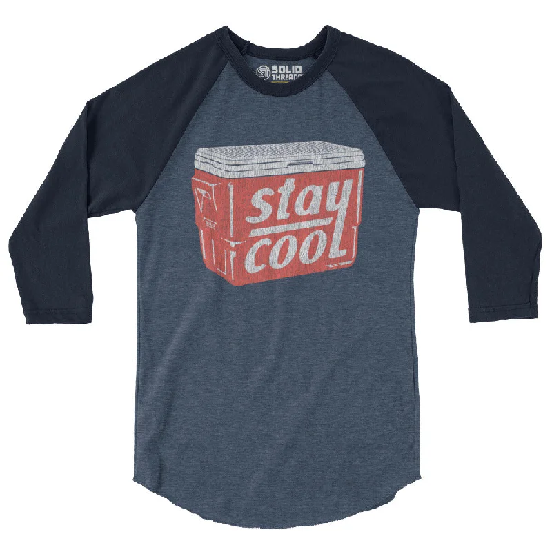 Stay Cool 3/4 Sleeve Baseball Tee Striped Floral Plaid