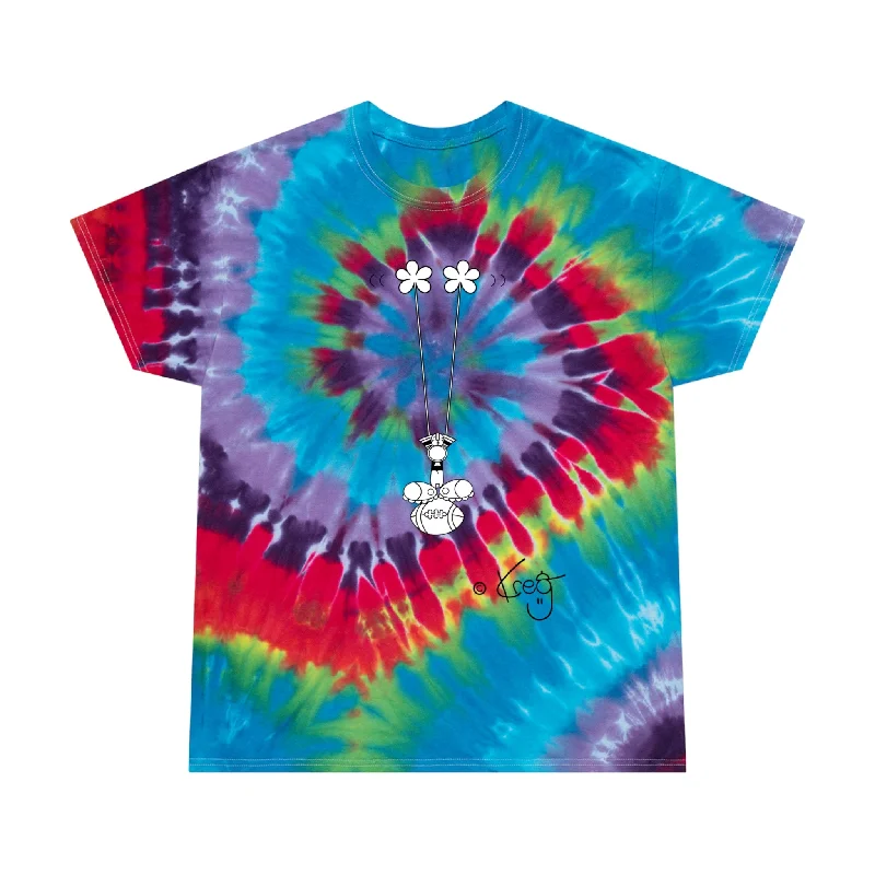 Touch Down,Tie-Dye Tee, Spiral Solid Print Embellished