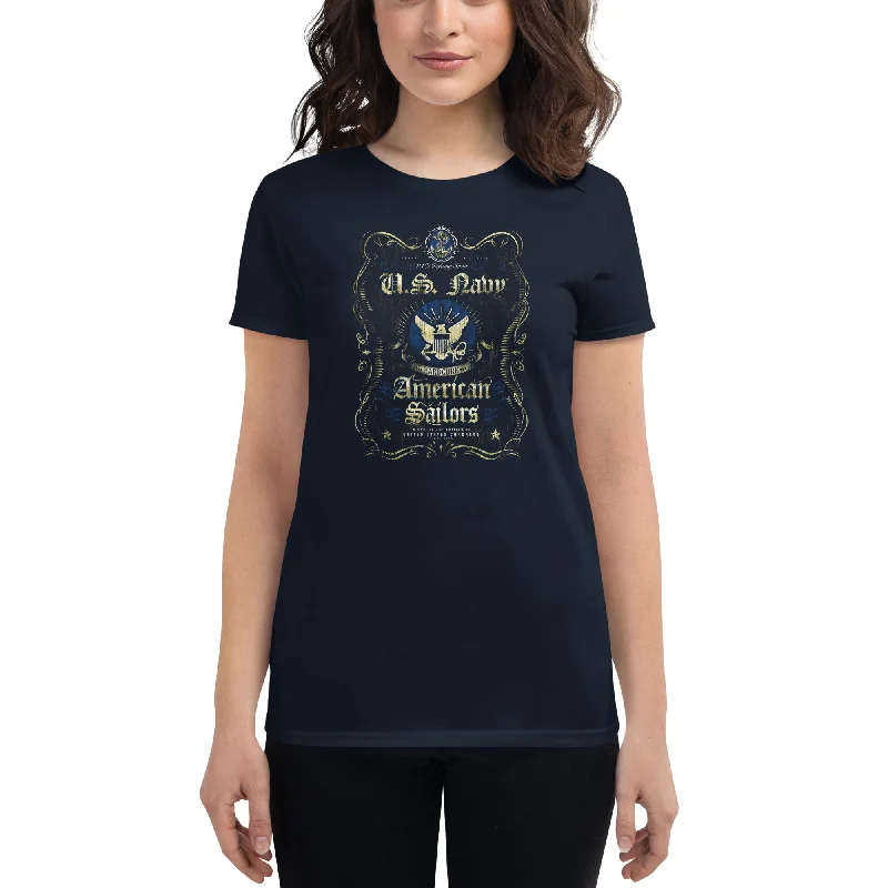 U.S. Navy Fighting Spirit women's short sleeve t-shirt Satin Blend Silk Blend Wool Blend