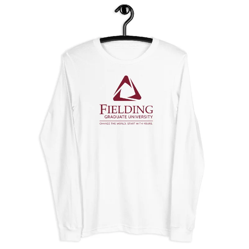 Unisex Long Sleeve T-Shirt | Fielding Logo Jersey Fabric Tulle Fabric Batik Fabric