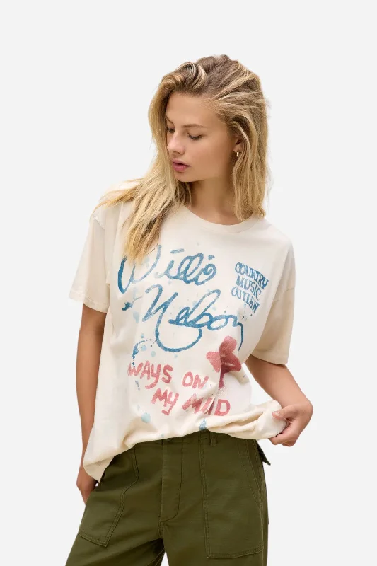 Daydreamer LA Willie Nelson Always On My Mind Merch Tee Spandex Blend Rayon Blend Denim Blend