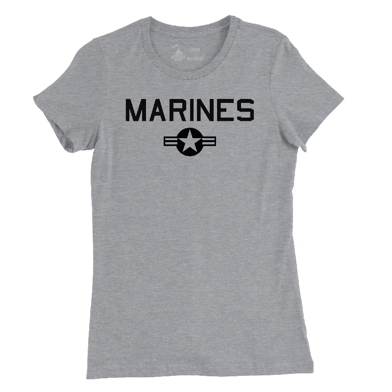 Women's Marines Aviation Roundel T-Shirt Rayon Fabric Velvet Fabric Corduroy Fabric