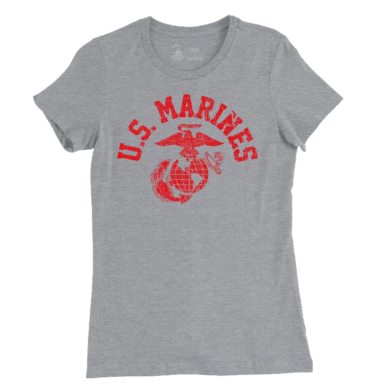 Women's Old School V2 USMC T-Shirt Zippered Front Buttoned Front Snap Front