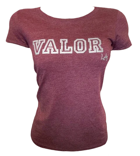 Women's Crew Neck T-Shirt - Valor LA Fleece Fabric Down Fabric Feather Fabric