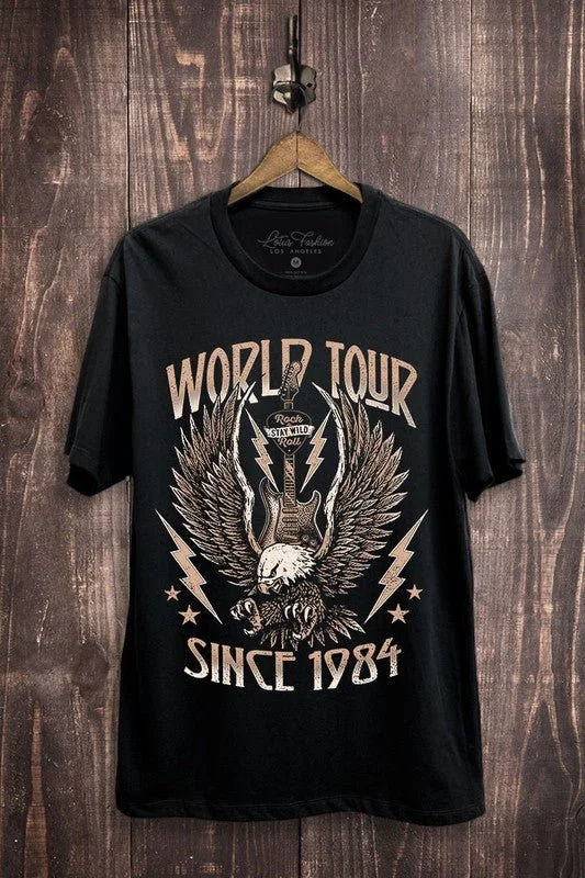 World Tour Eagle T Shirt Anti-Pilling Machine Wash Handmade